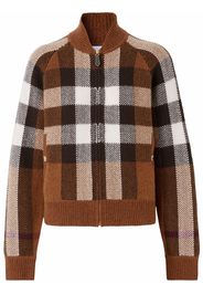 Burberry intarsia-check bomber jacket - Marrone