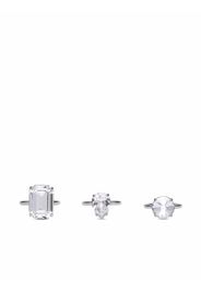 Burberry Set di anelli con cristalli - Argento