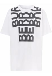 Burberry logo-print oversized T-shirt - Bianco