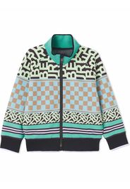 Burberry Kids panelled logo jacket - Blu