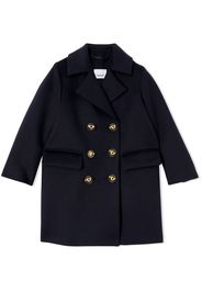 Burberry Kids scarf-detailed double-breasted coat - Blu