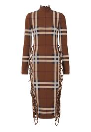 Burberry Abito midi a quadri con nodi laterali - Marrone