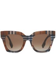 Burberry check square-frame sunglasses - Marrone