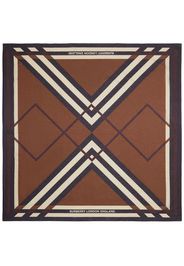 BURBERRY Check-print cotton scarf - Marrone