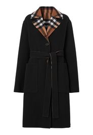 Burberry check-pattern reversible wool coat - Marrone