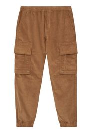 Burberry logo-plaque corduroy cargo trousers - Marrone