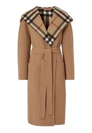 Burberry checked-detail wrap coat - Marrone