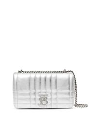 Burberry Small Lola quilted metallic leather bag - Argento