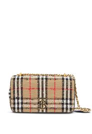 Burberry Lola Vintage-check bouclé shoulder bag - Toni neutri