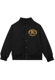 Burberry Kids Bomber con stampa Equestrian Knight - Nero