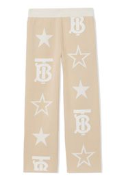 Burberry Kids TB Star cotton-blend jacquard trousers - Toni neutri