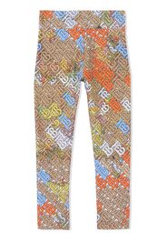 Burberry Kids monogram map-print stretch jersey leggings - Toni neutri