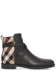 Burberry House Check leather ankle boots - Nero