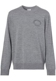 Burberry Crest-embroidered wool jumper - Grigio