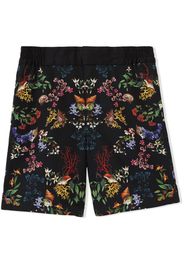 Burberry Kids Shorts a fiori - Nero