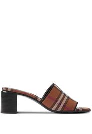 Burberry Check Block-heel Mules - Marrone