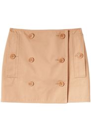 Burberry Cotton Gabardine Trench Mini Skirt - Toni neutri