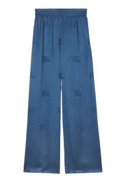 Burberry logo-jacquard wide-leg trousers - Blu