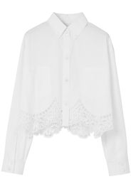 Burberry cropped macramé-lace shirt - Bianco