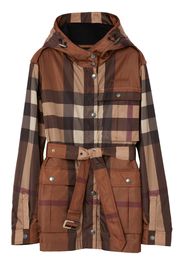 Burberry Giacca a quadri con cappuccio - Marrone