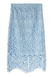 Burberry lace-embroidery pencil skirt - Blu