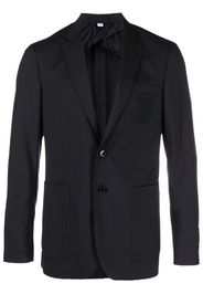 Burberry Blazer monopetto con ricamo - Blu