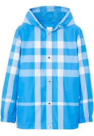 Burberry checked hooded jacket - Blu