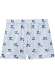 Burberry EKD TB-monogram silk shorts - Blu