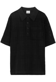 Burberry check-print cotton polo shirt - BLACK