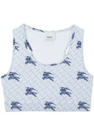 Burberry monogram-print cropped top - Blu