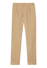 Burberry embroidered-logo cotton chino trousers - Toni neutri