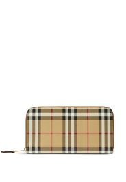 Burberry checked zipped leather wallet - VINT CHCK/BRIR BROWN