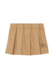 Burberry Kids EKD Motif cotton pleated skirt - ARCHIVE BEIGE