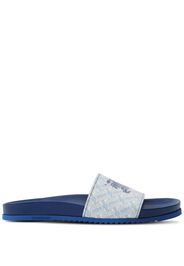 Burberry EKD monogram-print leather slides - Blu