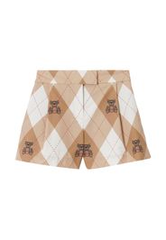 Burberry Kids Thomas Bear argyle-print shorts - SOFT FAWN IP PAT