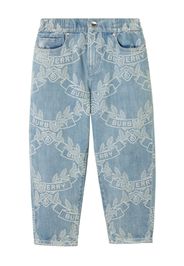 Burberry Kids logo-print cotton jeans - Blu