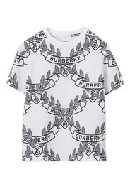 Burberry Kids Oak Leaf Crest Cotton T-shirt - Bianco