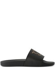 Burberry Sandali slides EKD a quadri - Nero