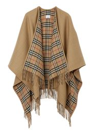Burberry check-pattern reversible wool cape - Toni neutri