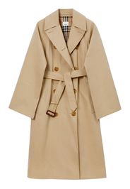 Burberry Check-pattern cotton trench coat - Toni neutri