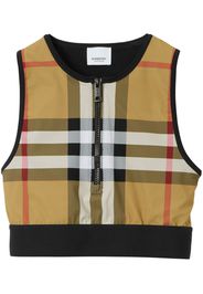 Burberry Vintage Check-pattern sleeveless crop top - Nero