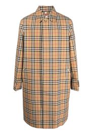 Burberry check-pattern cotton trench coat - Marrone