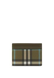 Burberry check-pattern card holder - OLIVE GREEN