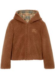 Burberry logo-embroidered fleece jacket - Marrone