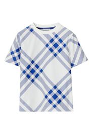 Burberry Kids checked cotton T-shirt - Bianco