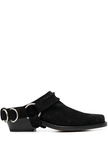 Buttero square-toe suede 55mm mules - Nero