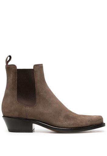 Buttero square-toe suede boots - Marrone