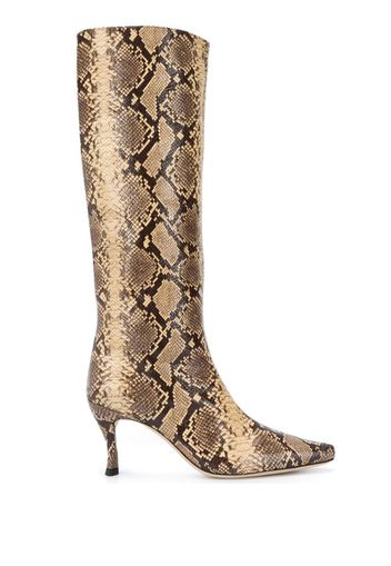 snakeskin print boots