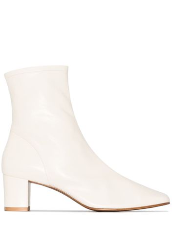 BY FAR Sofia 50mm leather ankle boots - Bianco