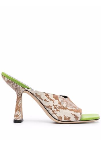 BY FAR snakeskin-effect sandals - Toni neutri